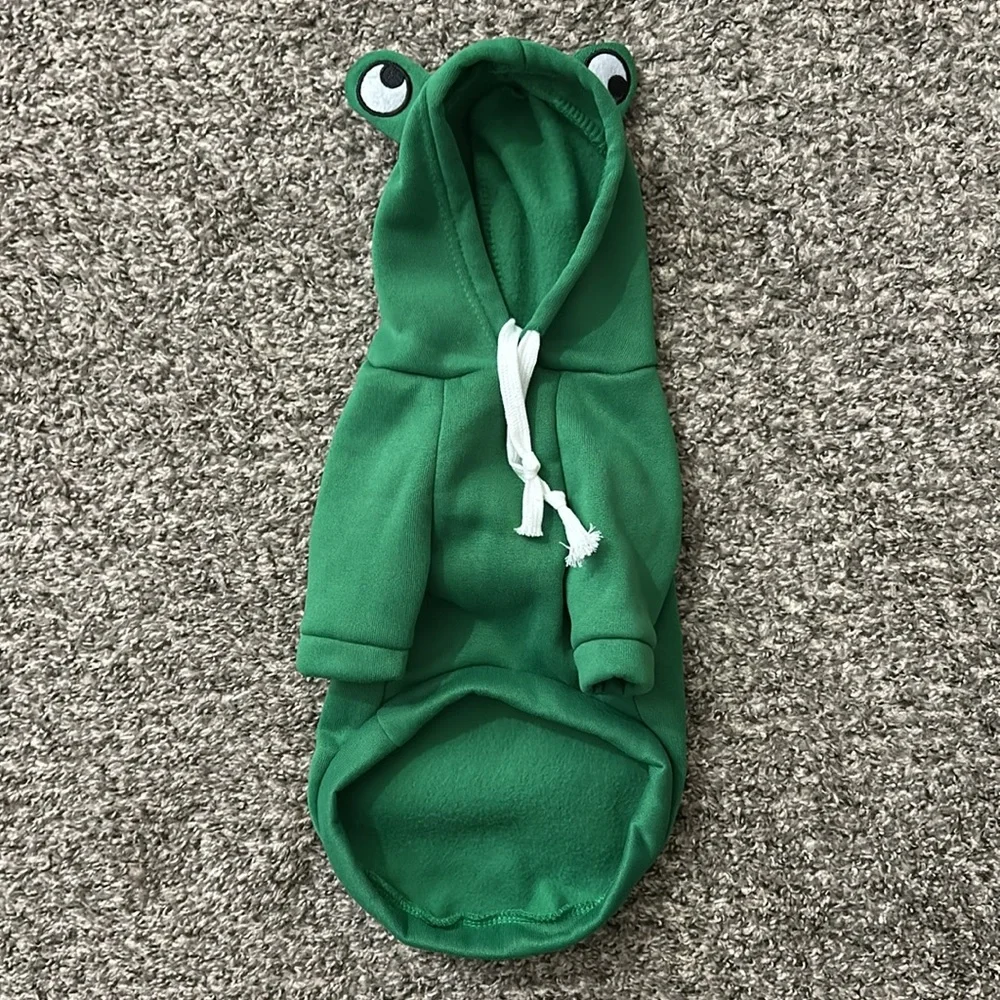 Green Frog Pet Hoodie- Small